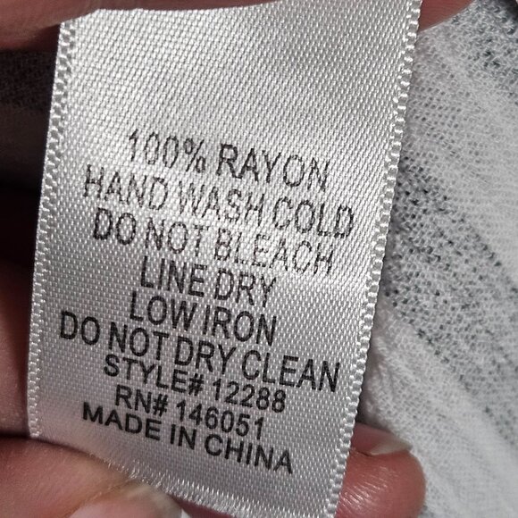 Striped White & Gray Button-Tab Sleeve V-Neck Tunic Top By Faith And Joy XL - Picture 10 of 11